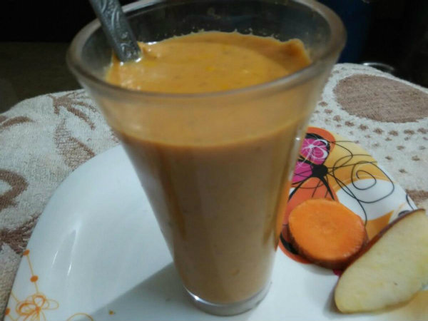 How to prepare Apple and carrote smoodhi 